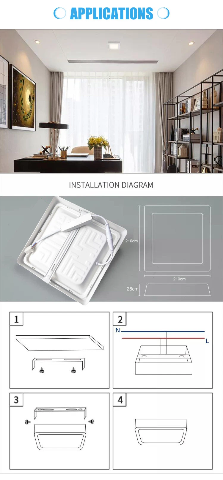 Round/Square LED Plastic Panel Light Surface Mounted Downlight 18W